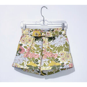 Janie and Jack Girls Shorts 10 Cotton Green Orange Pink Pockets Elastic Waist